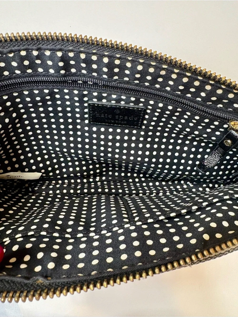 Kate Spade New York Vintage Celina Black & Tan Crossbody Bag Patent Leather Trim
